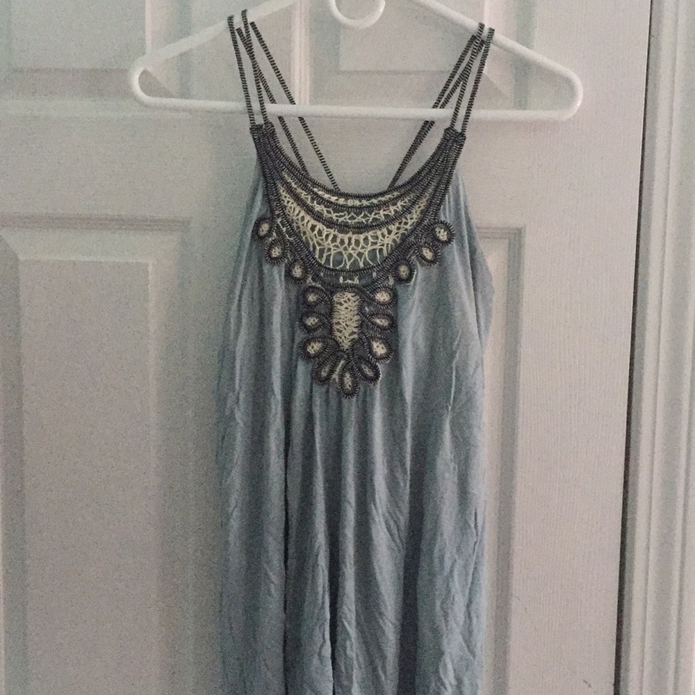 Embellished cross back tank
